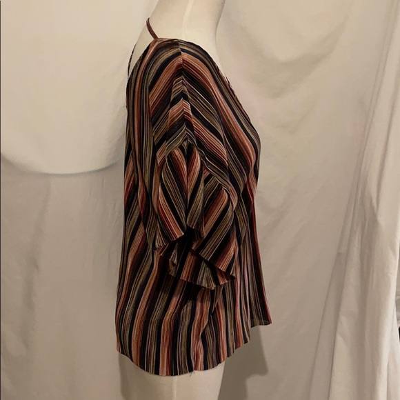 Anthropologie Vanessa Virginia Beinville ruffle-sleeve ribbed top size small - Picture 3 of 5